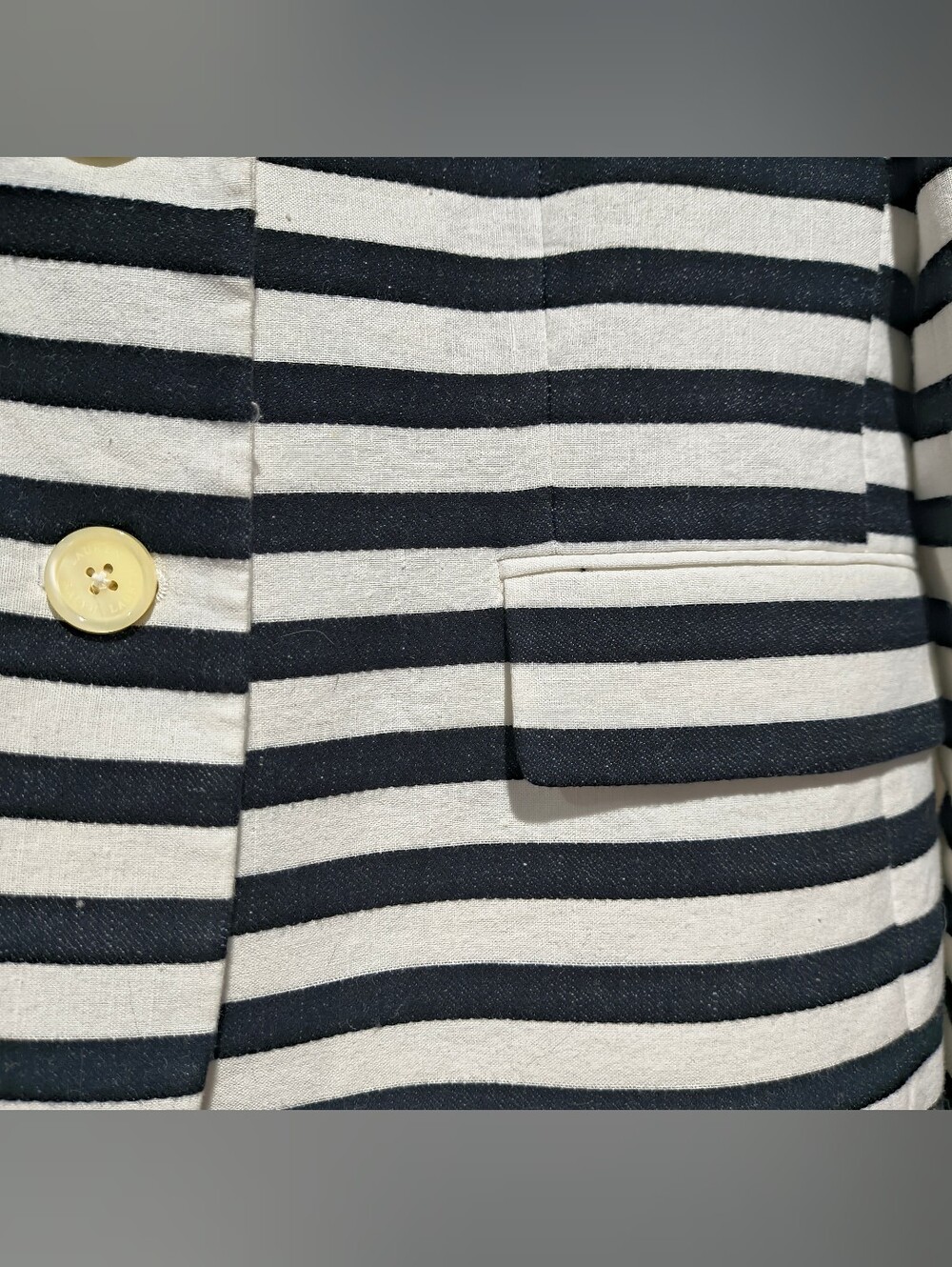 Lauren Ralph Lauren Black White Striped Nautical Tailored Blazer Jacket - Size 6 - Picture 6 of 16